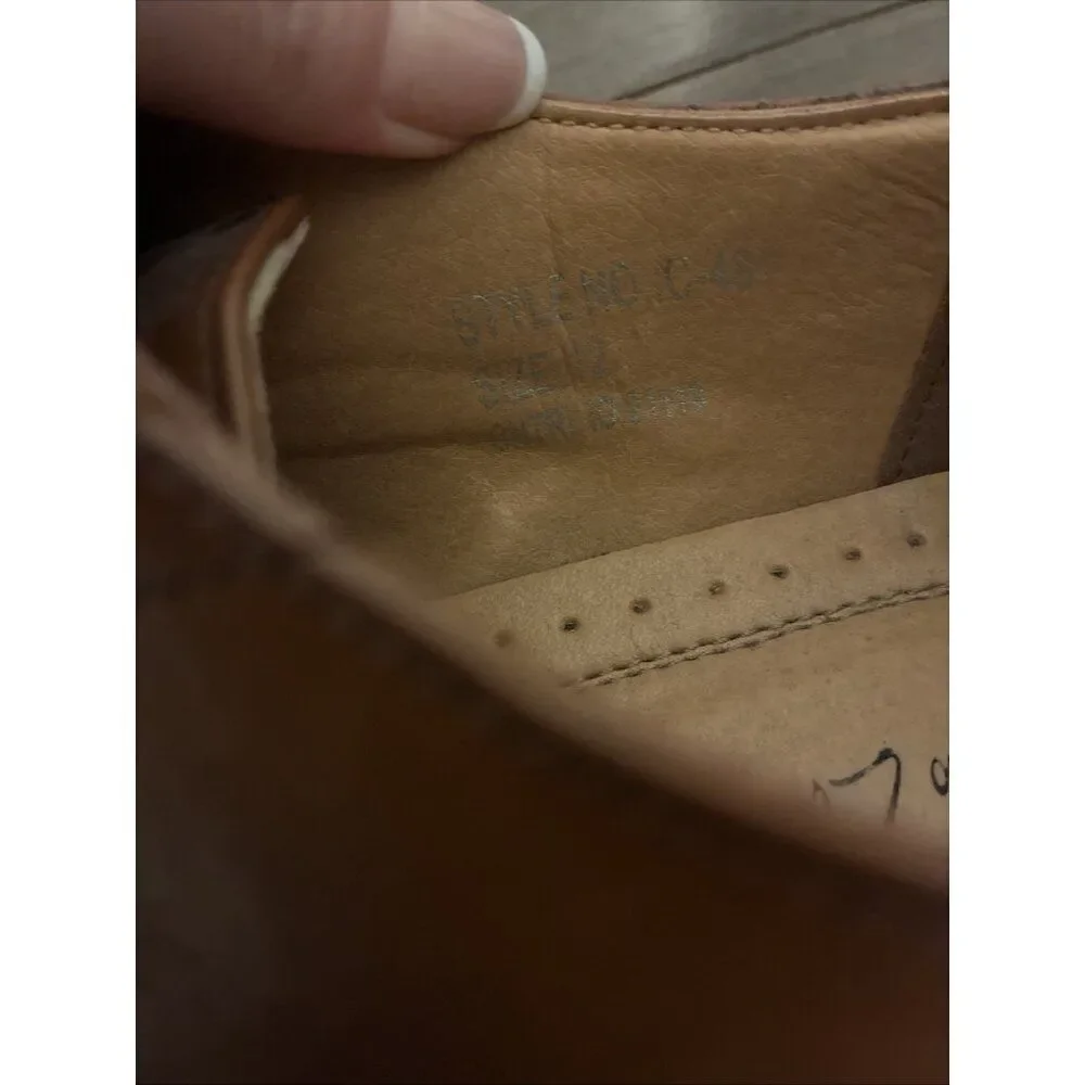 santino luciano Men’s Brown Leather Marcello Plain Toe Derby Shoes 12